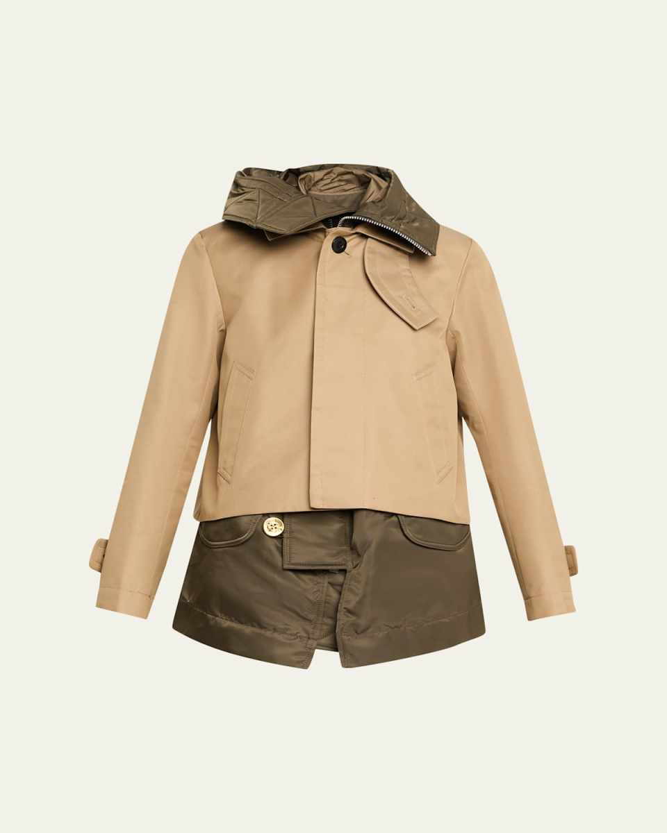 Cotton Gabardine Layered Jacket